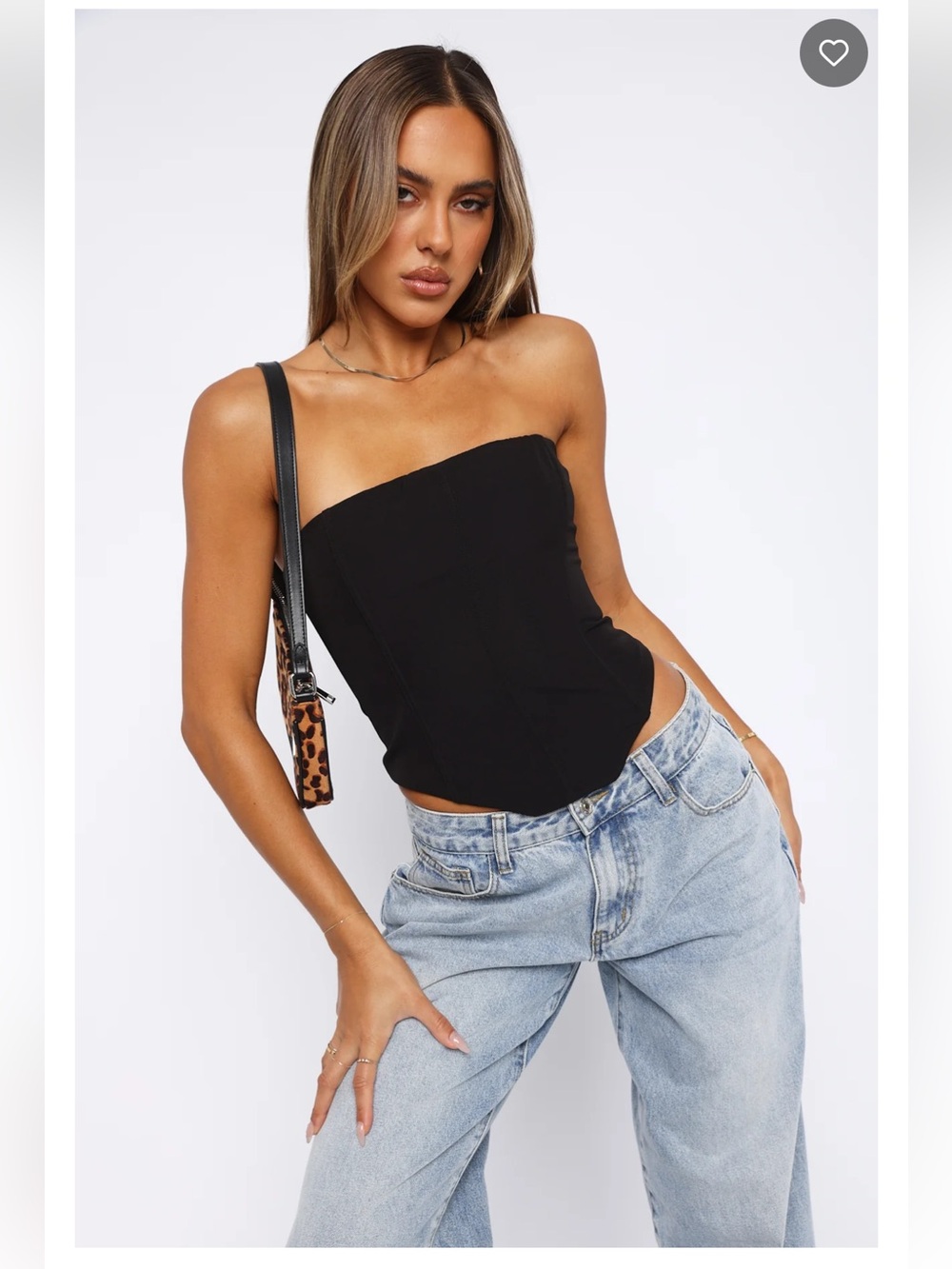 White Fox Let It Go Strapless Bustier Black XS